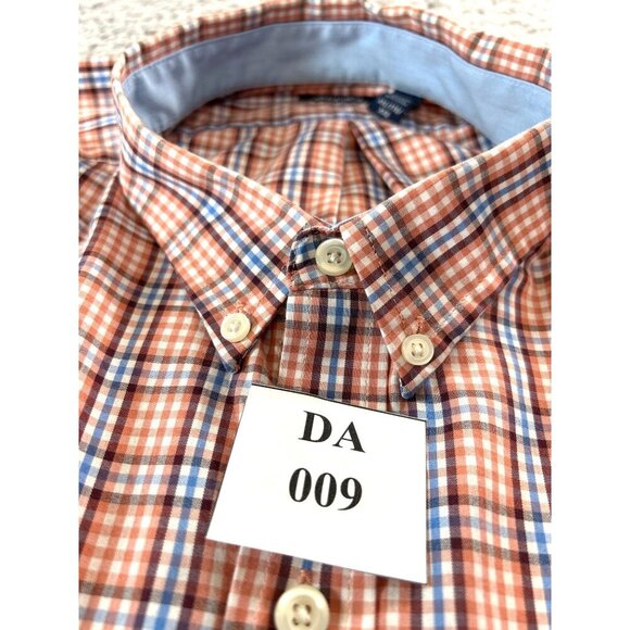 Izod Mens Shirt Button Down Orange/Blue Checked Pocket Size XXL/TTG/XXG - Picture 6 of 6